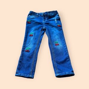 Toddler Girl Vigoss The Austin Ankle Skinny Embroidered Cherry Denim Jeans 4T